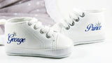 Royal Prince Baby Boy Sneakers – Silver Crown High Tops for Your Little Monarch