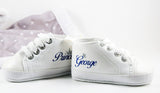 Royal Prince Baby Boy Sneakers – Silver Crown High Tops for Your Little Monarch