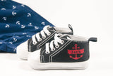 Black anchor high tops, Personalized Baby Shoes, Personalized Shoes, Baby Shoes, Infant Shoes, Soft sole, Baby Gifts, Personalized Baby Gift