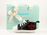 Black anchor high tops, Personalized Baby Shoes, Personalized Shoes, Baby Shoes, Infant Shoes, Soft sole, Baby Gifts, Personalized Baby Gift
