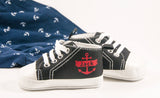 Black anchor high tops, Personalized Baby Shoes, Personalized Shoes, Baby Shoes, Infant Shoes, Soft sole, Baby Gifts, Personalized Baby Gift