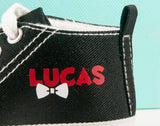 Custom Bow-Tie Baby Boy Sneakers – Personalized High Top Shoes for a Stylish Touch