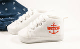 White anchor high tops, Baby Boy Shoes, Personalized Baby Shoes, Baby Shoes, Infant Shoes, Soft sole, Baby Gifts, Personalized Baby Gift