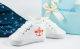 White anchor high tops, Baby Boy Shoes, Personalized Baby Shoes, Baby Shoes, Infant Shoes, Soft sole, Baby Gifts, Personalized Baby Gift