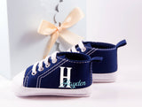 Blue High Tops, Personalized Baby Boy Shoe, Baby Boy Shoe, Infant Shoe, Soft sole, Baby Gifts, Personalized Baby Gift, Monogram Shoe