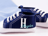 Blue High Tops, Personalized Baby Boy Shoe, Baby Boy Shoe, Infant Shoe, Soft sole, Baby Gifts, Personalized Baby Gift, Monogram Shoe