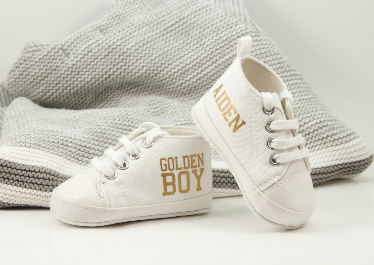 Golden boy baby shoe first birthday gift Photo Shoot 1st birthday Memorable Baby Shoes