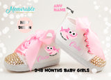 Shimmering Baby Shark Shoes – Adorable Personalized Baby Girl Footwear for Baby Showers and First Birthdays