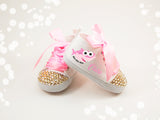 Shimmering Baby Shark Shoes – Adorable Personalized Baby Girl Footwear for Baby Showers and First Birthdays