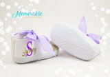 Purple First Birthday Baby Gift, Baby Shower Gift, Purple Baby Girl Shoes, Personalized Baby Gift