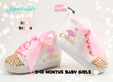 Flamingo Baby Girl Shoes, Flamingo 1st Birthday Shoes, Flamingo Baby Outfit, Flamingo Baby Shower Gift