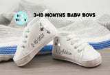Personalized Baptism Baby Boy Shoes – Custom Cross Detail & Name, Perfect for Cherished Occasions