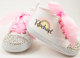 Rainbow Birthday Baby Shoes, Rainbow Birthday Shoes, Baby Girl Rainbow Shoes, Personalized Rainbow Outfit