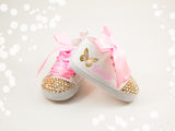 Butterfly Baby Shoes, Baby High Top Sneakers, Personalized Name, Other Colors Are Available