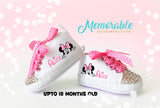 Personalized Minnie Mouse Peeking High-Top Baby Girl Booties – Unique and Memorable Baby Gift, Perfect for Photo Shoots