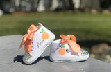 One Sweet Peach First Birthday Shoes – Adorable Peach Themed Baby Girl High Top Booties