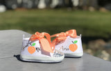One Sweet Peach First Birthday Shoes – Adorable Peach Themed Baby Girl High Top Booties