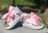 Butterfly Baby Shoes, Baby High Top Sneakers, Personalized Name, Other Colors Are Available