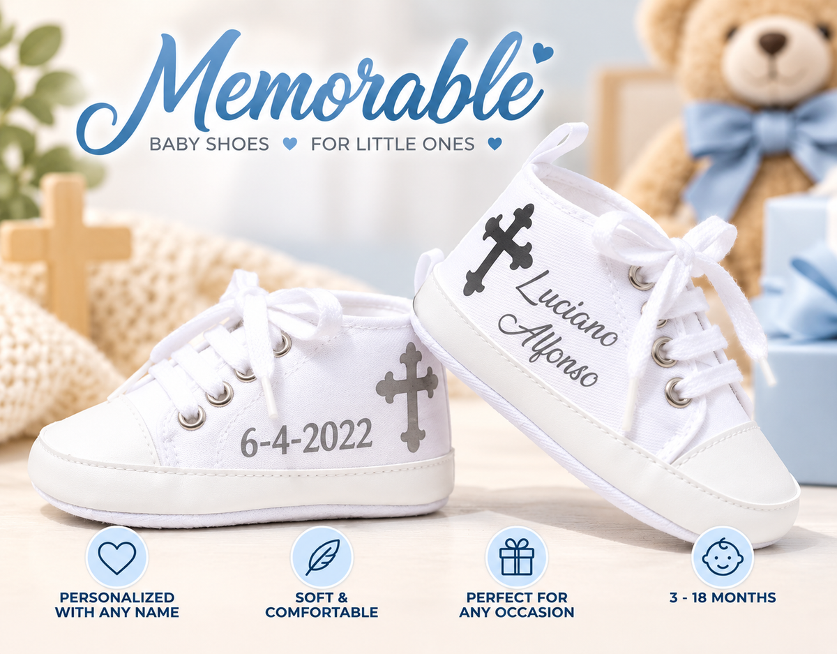 Personalized Baby Boy Baptism Shoes – Christening Crib Shoes & Baptism Gift