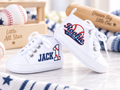 Personalized Rookie of the Year Baby Boy Shoes – Baseball First Birthday & Cake Smash Sneakers
