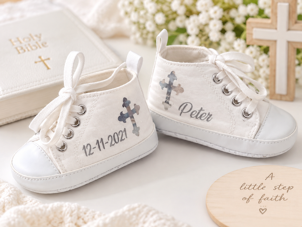 Personalized Baby Boy Baptism Shoes – Christening Crib Shoes & Baptism Gift
