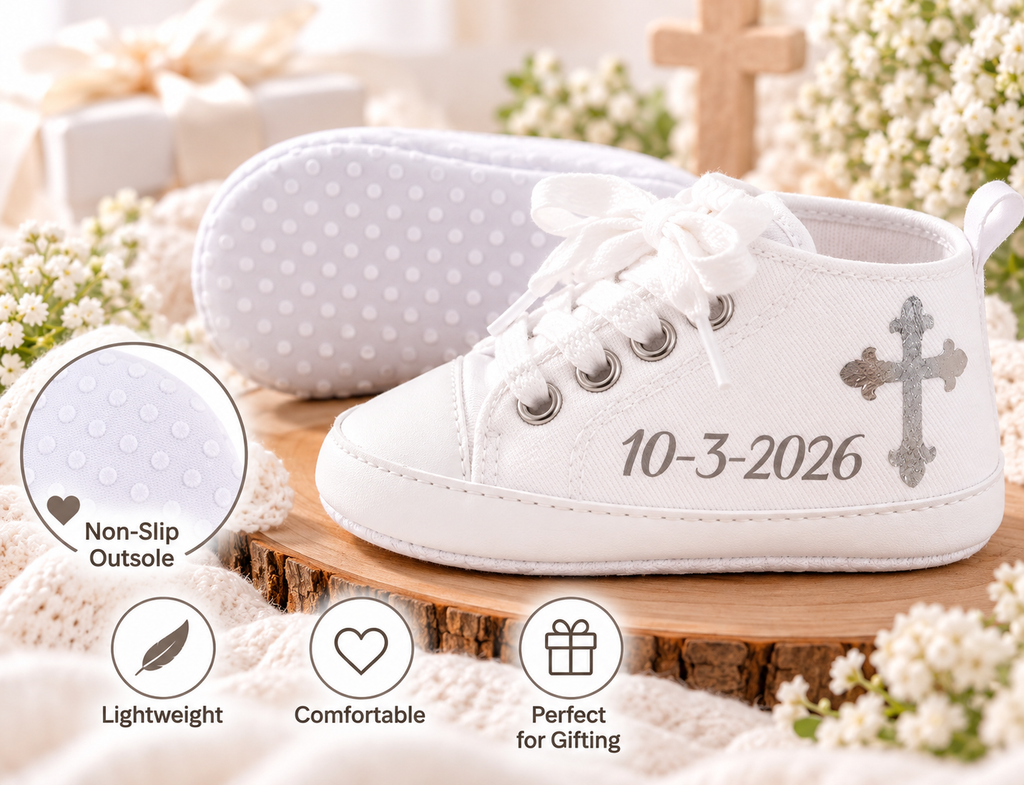 Personalized Baby Boy Baptism Shoes – Christening Crib Shoes & Baptism Gift