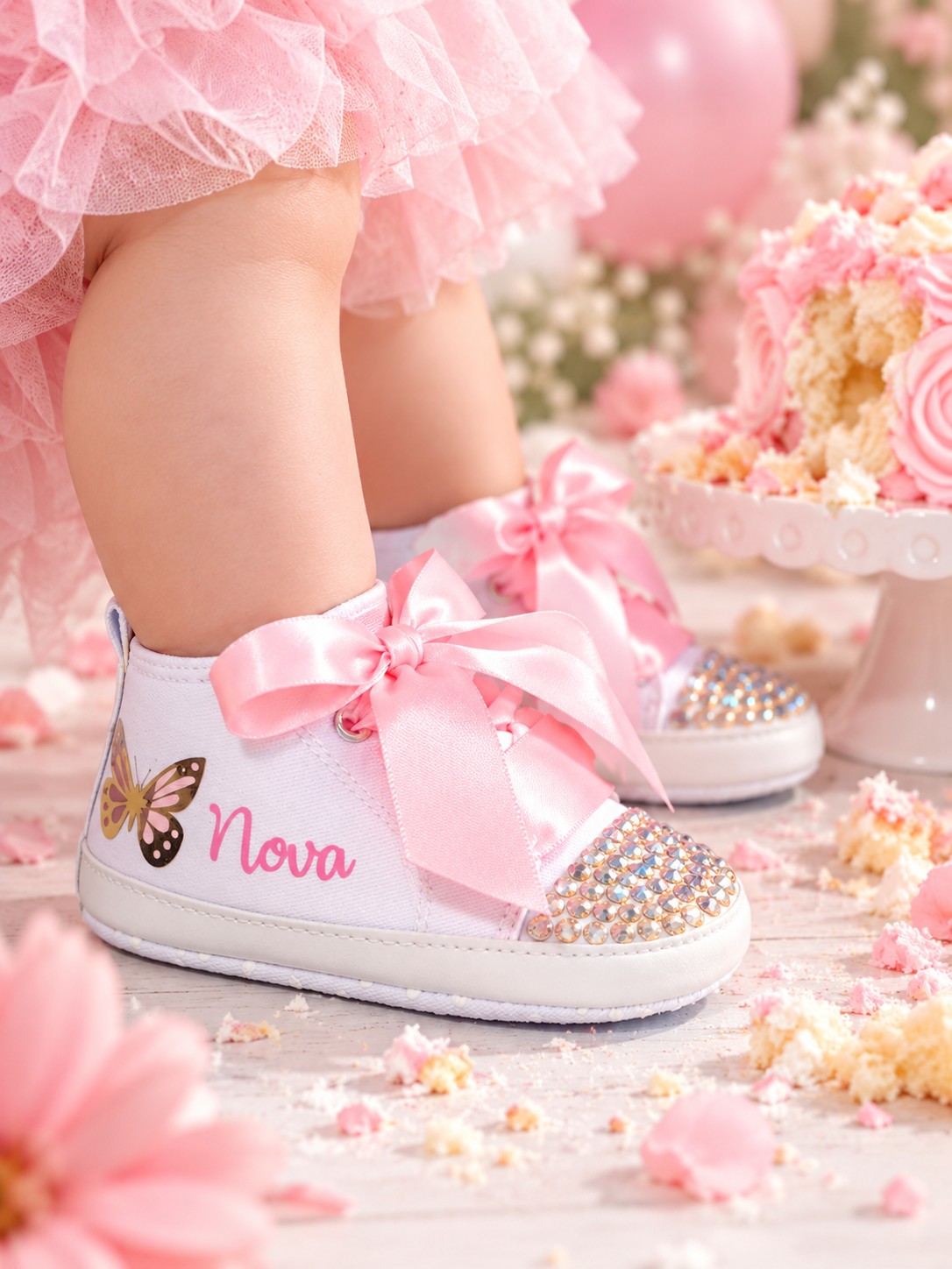 Personalized Butterfly Baby Girl Shoes – Birthday Shoes & Baby Shower Gift