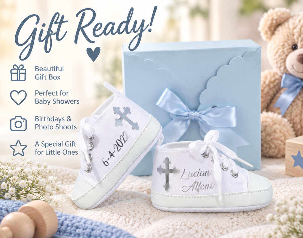 Personalized Baby Boy Baptism Shoes – Christening Crib Shoes & Baptism Gift