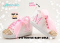 Pink Monogram Baby Girl Shoes