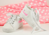 Princess Crown High-Tops – Personalized Baby Girl Shoes, Soft Sole Infant Sneakers, Perfect Baby Gift