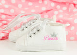 Princess Crown High-Tops – Personalized Baby Girl Shoes, Soft Sole Infant Sneakers, Perfect Baby Gift