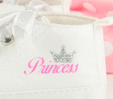 Princess Crown High-Tops – Personalized Baby Girl Shoes, Soft Sole Infant Sneakers, Perfect Baby Gift