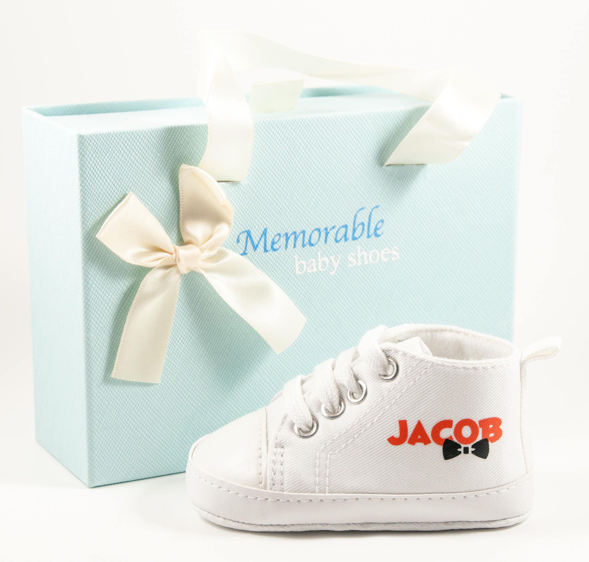 White bowtie high tops, Baby boy shoes, Personalized Baby Shoes, Baby Shoes, Infant Shoes, Soft sole, Baby Gifts, Personalized Baby Gift