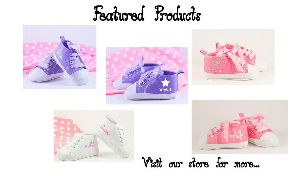 Personalized White-and-Pink High Top Baby Girl Shoes with Elegant Silver Bow 🎀