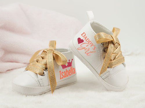 Daddy’s Girl Princess Baby Shoes – Personalized Baby Shower & First Birthday Gift