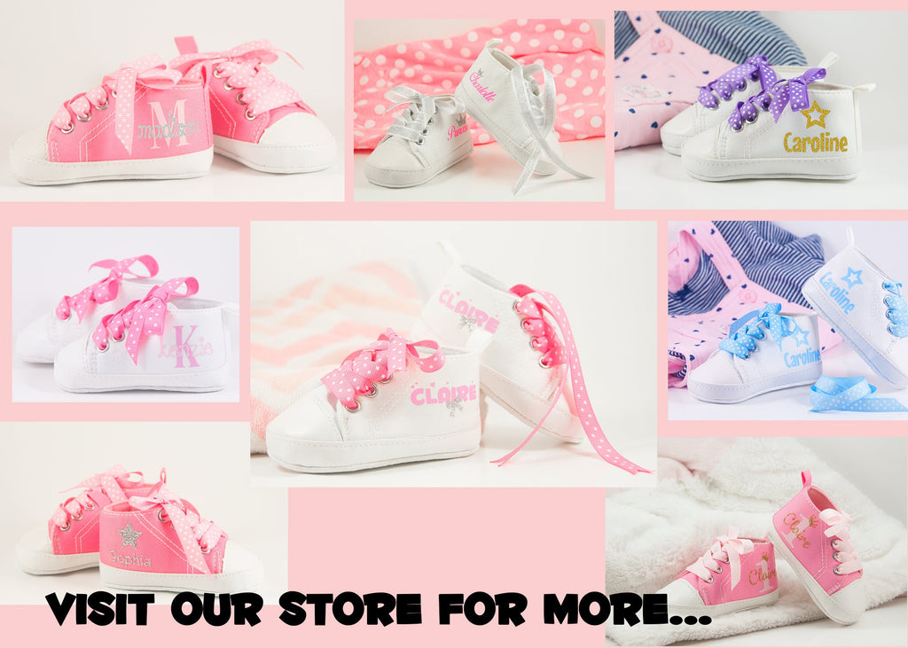 Sparkling Star Pink High-Top Baby Girl Shoes – Personalized Infant Booties (3-18 Months)
