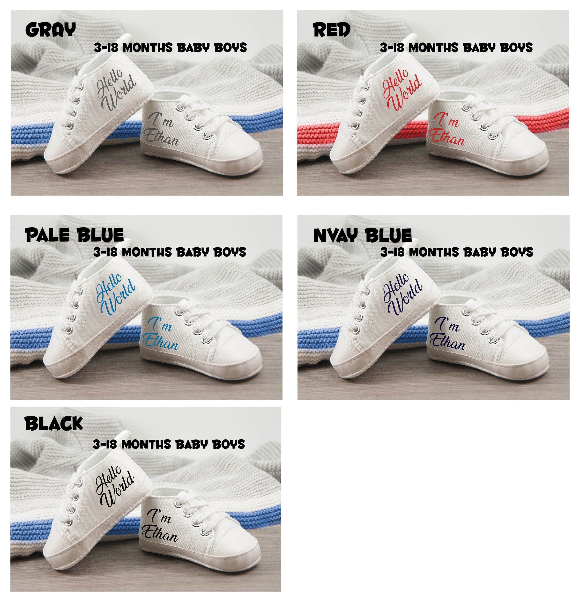 Hello World High-Top Baby Boy Shoes – Personalized Explorers Sneakers for Your Little Adventurer