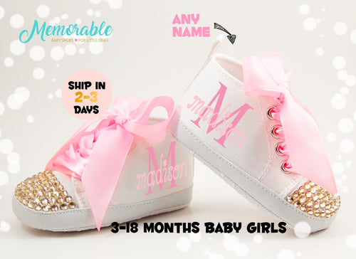 Baby Girl Shoes, Personalize baby gift, Baby Girl Shoes, Personalized Baby Shoes,Infant Shoes,Infant Girl Shoe,Pink High Tops