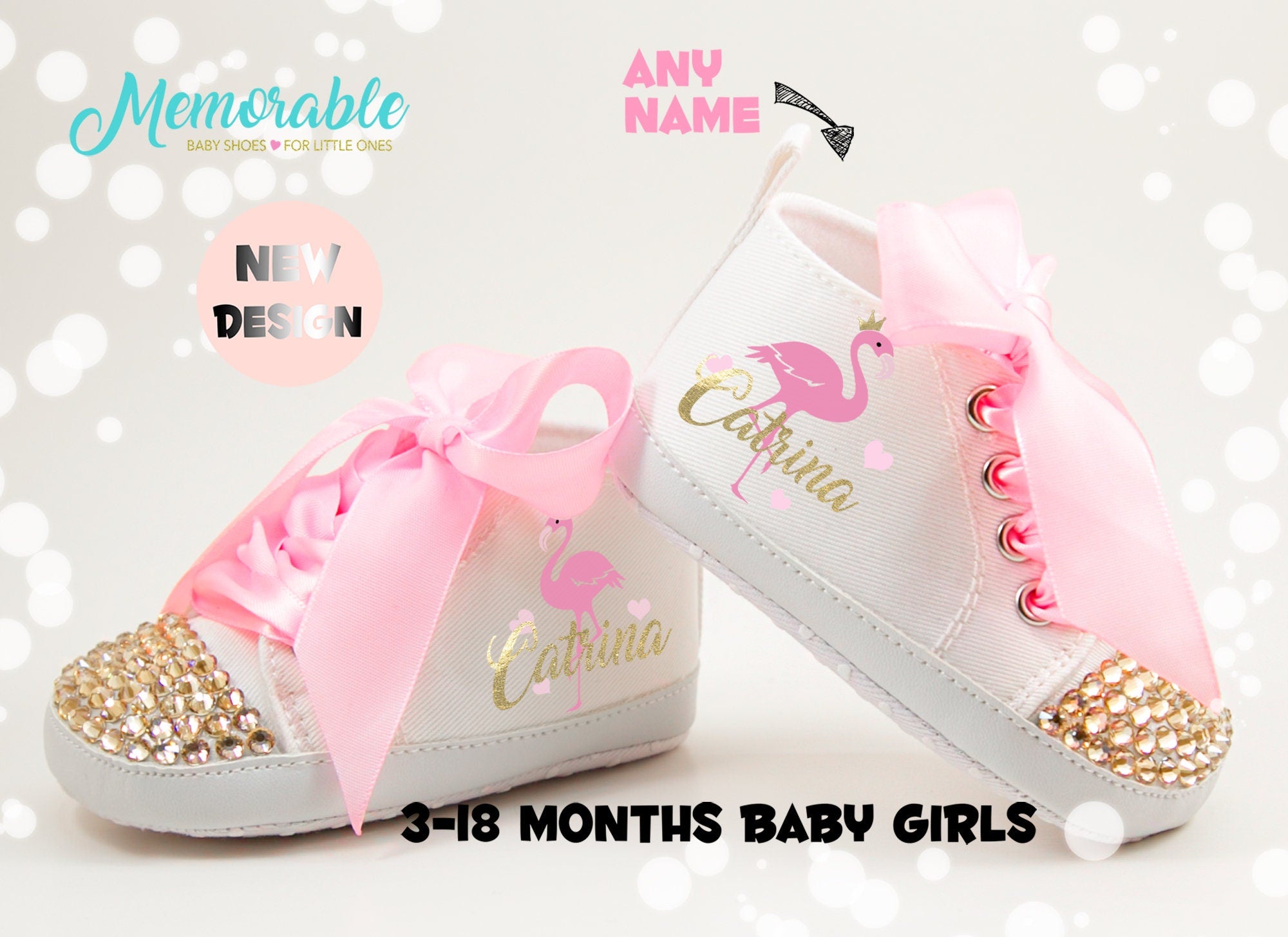 Flamingo Baby Girl Shoes, Flamingo 1st Birthday Shoes, Flamingo Baby Outfit, Flamingo Baby Shower Gift