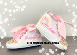 Donut Baby Girl Gift, Baby Bling Shoes, Donut 1st Birthday, Donut Baby Outfit, Personalized Baby Shoes, Baby Shower Gift