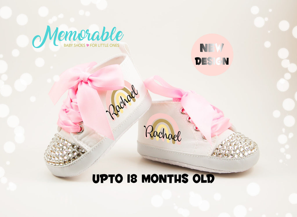 Rainbow Birthday Baby Shoes, Rainbow Birthday Shoes, Baby Girl Rainbow Shoes, Personalized Rainbow Outfit