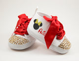 Red White Black Minnie Mouse Baby Shoes, Infant Shoes, Baby Shower, First Birthday