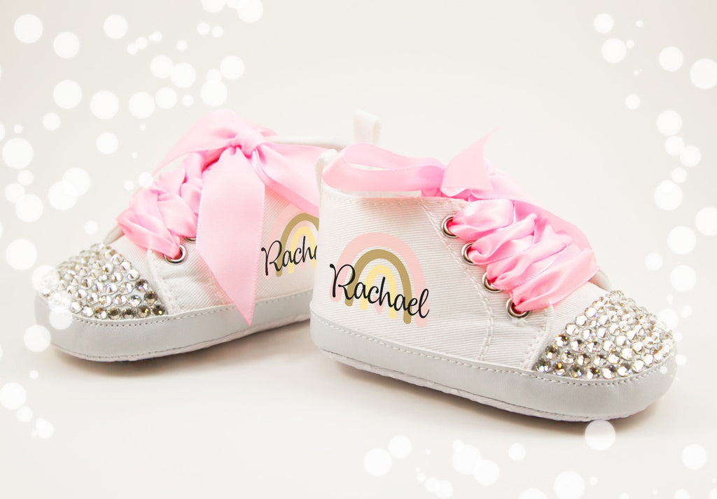 Rainbow Birthday Baby Shoes, Rainbow Birthday Shoes, Baby Girl Rainbow Shoes, Personalized Rainbow Outfit
