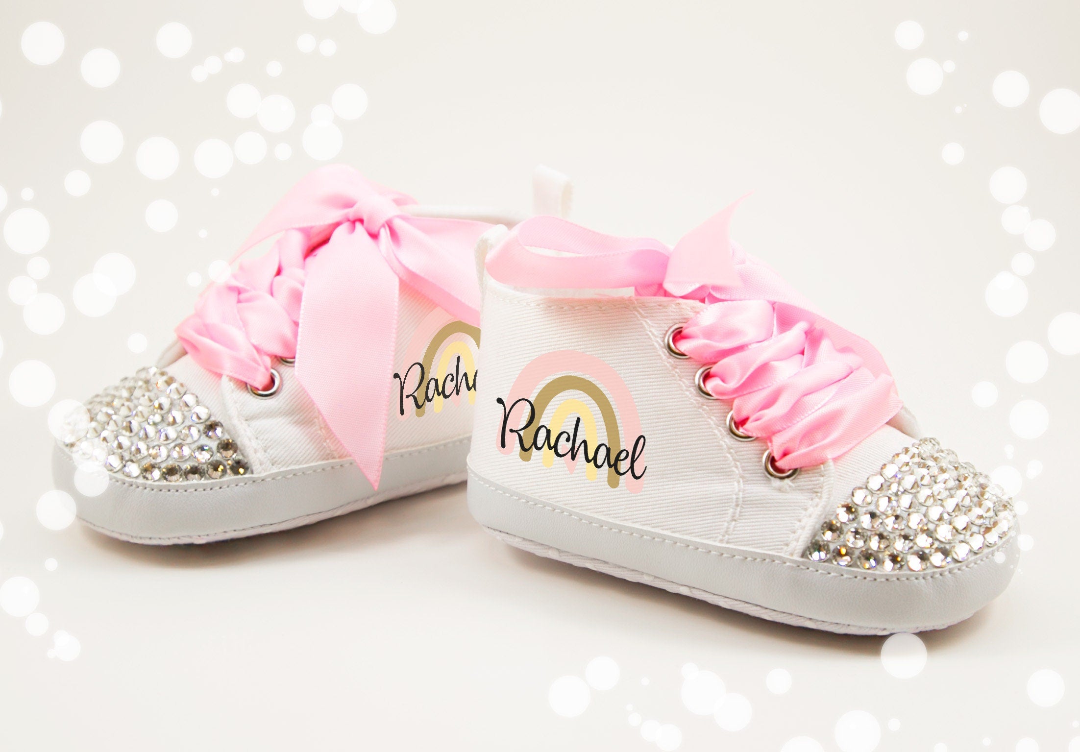 Rainbow Birthday Baby Shoes, Rainbow Birthday Shoes, Baby Girl Rainbow Shoes, Personalized Rainbow Outfit