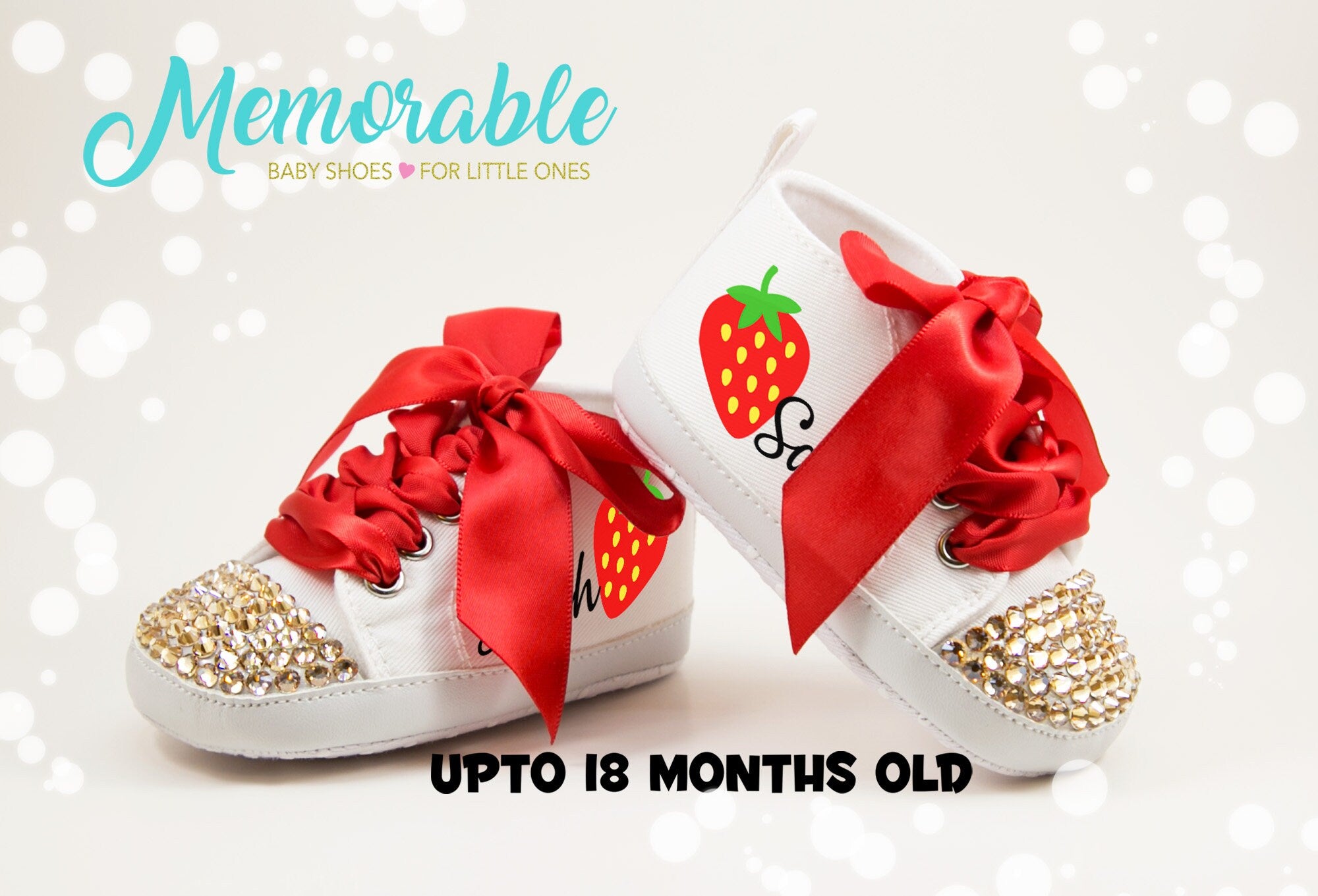 strawberry first birthday shoes